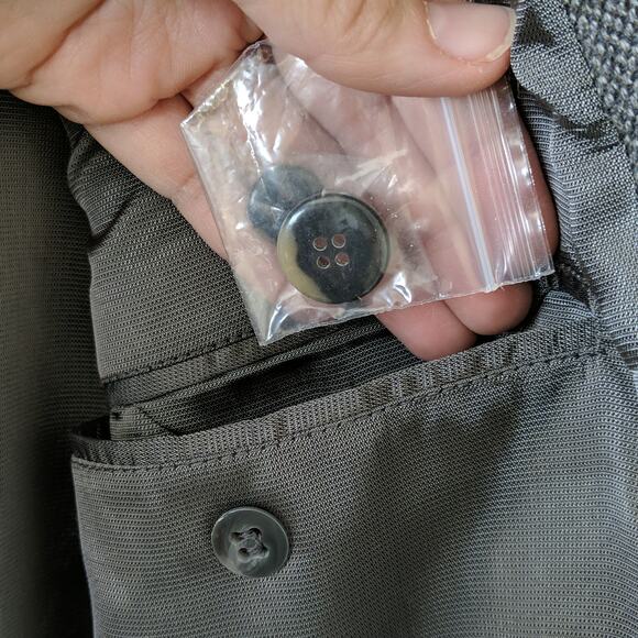 Oscar de la Renta Suit Jacket Gray 42L Cashmere - Picture 5 of 8